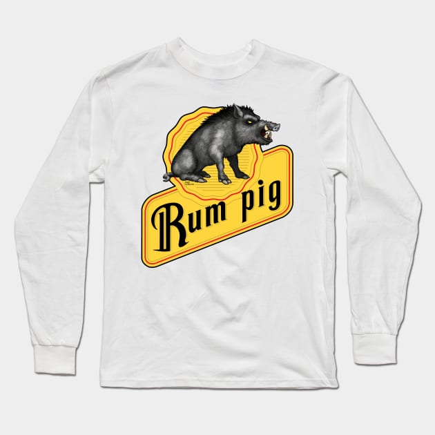 Rum Pig Long Sleeve T-Shirt by dave-charlton@hotmail.com